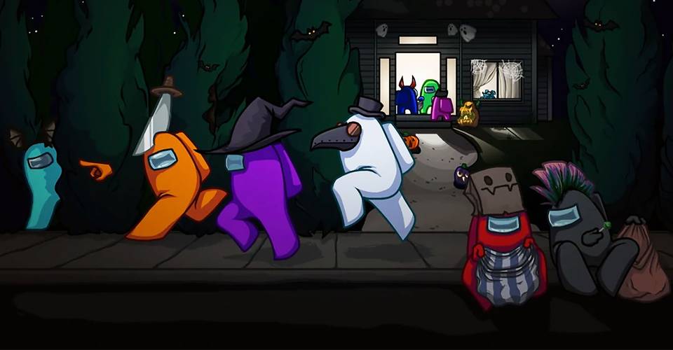 Among Us Celebrates Halloween With Spooky Hats Decorated Maps Among Us Celebrates Halloween With Spooky Hats Decorated Maps